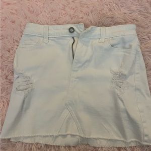 Hollister white jean skirt